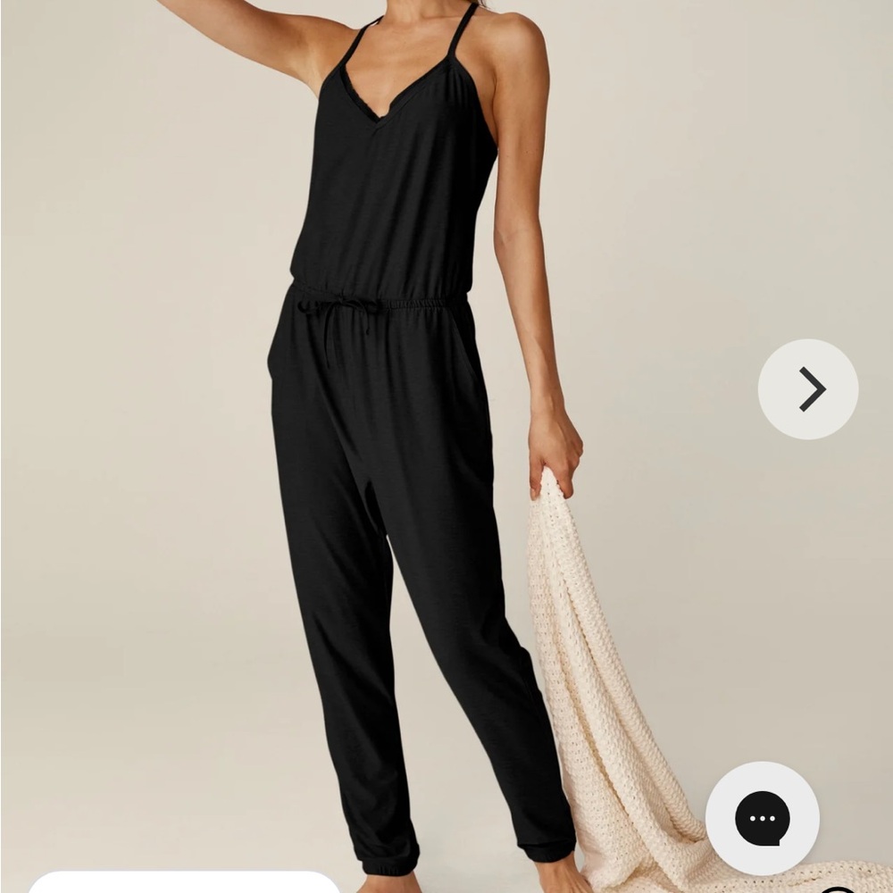 Lace Trim Sleep and Lounge Jumpsuit